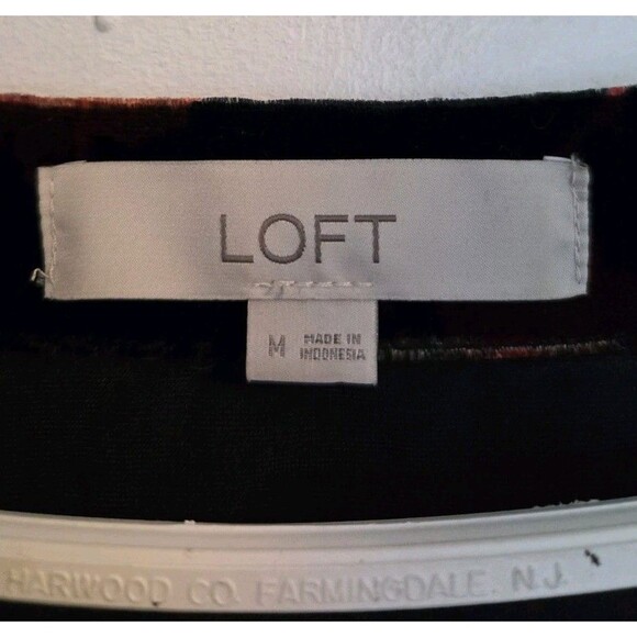 LOFT Blouse Womens M Velvet Dark Floral Whimsigoth Dark Fairy Fall Off Shoulder - Picture 4 of 9